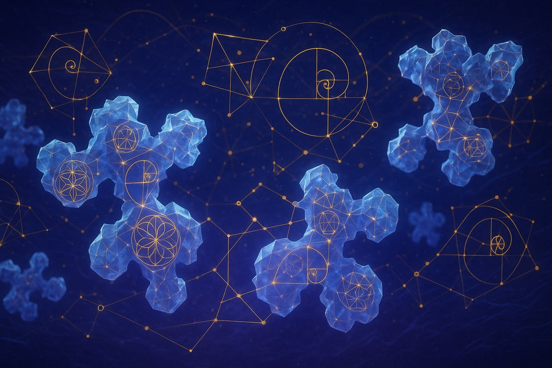 Discover the Cosmic Beauty of Consciousness in Nature's Design—Fractal Proteins, Sacred Geometry & Bioluminescent Light in One Mesmerizing Image while learning Quantum Consciousness and Molecular Biology