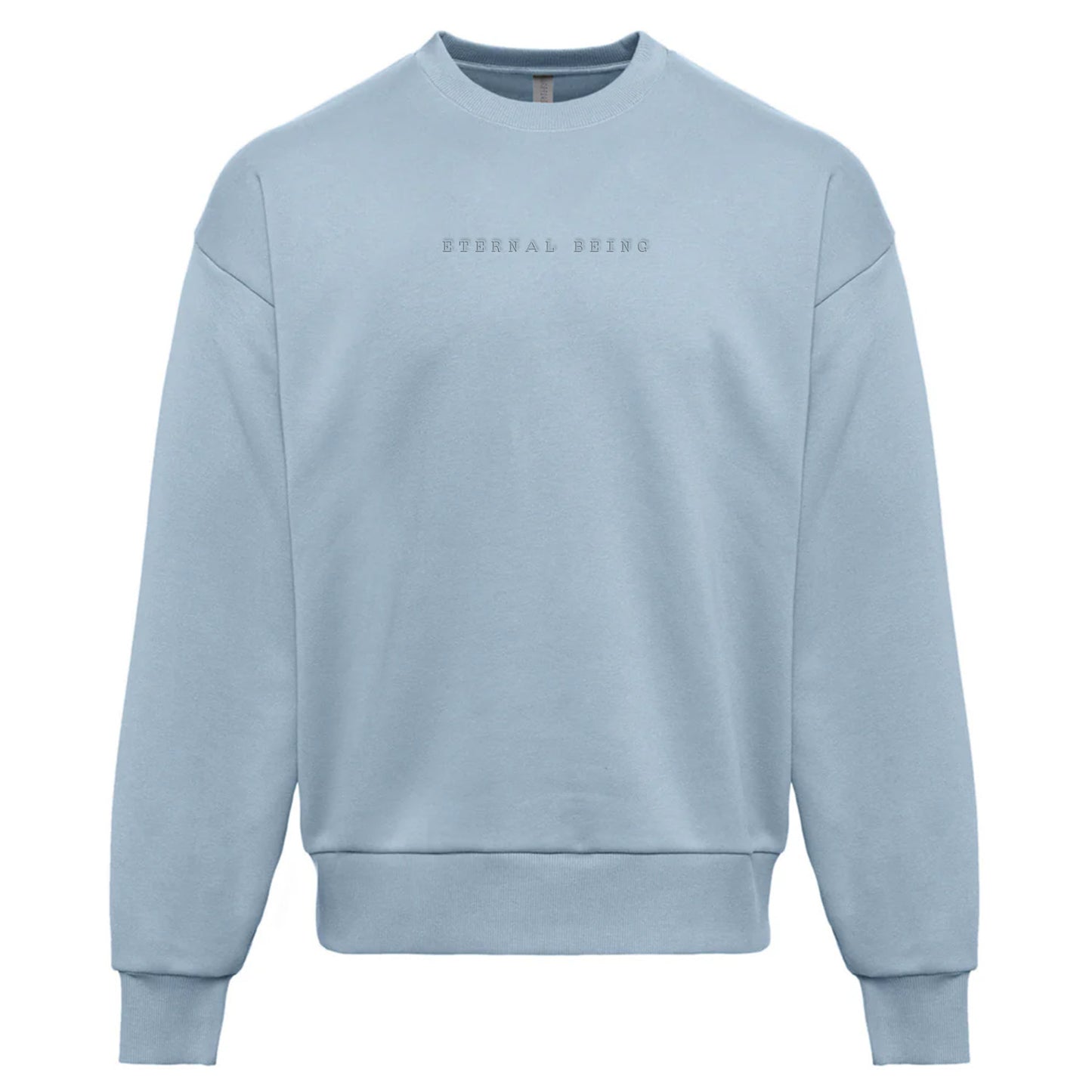 Eternal being Embroidered Sweatshirt Light Blue Color | Tonal Embroidery | Esoteric Apparel | Thalira