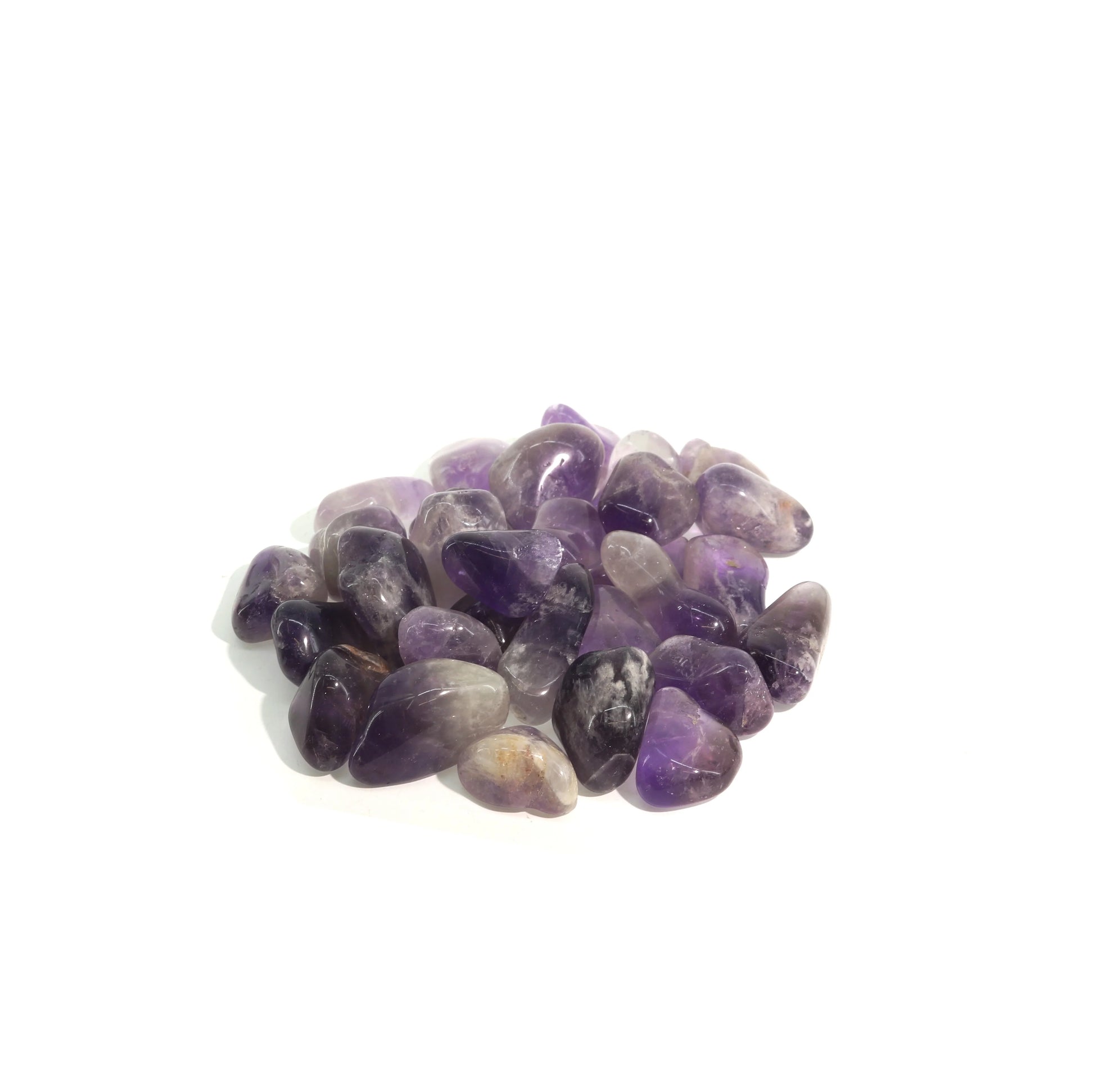 AA grade Brazilian amethyst tumbled crystal with deep violet color for meditation