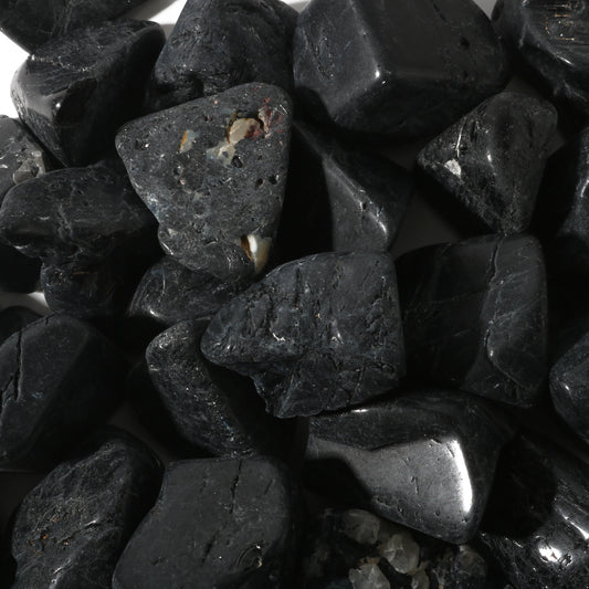 Black tourmaline tumbled stones for spiritual protection and grounding negative energy