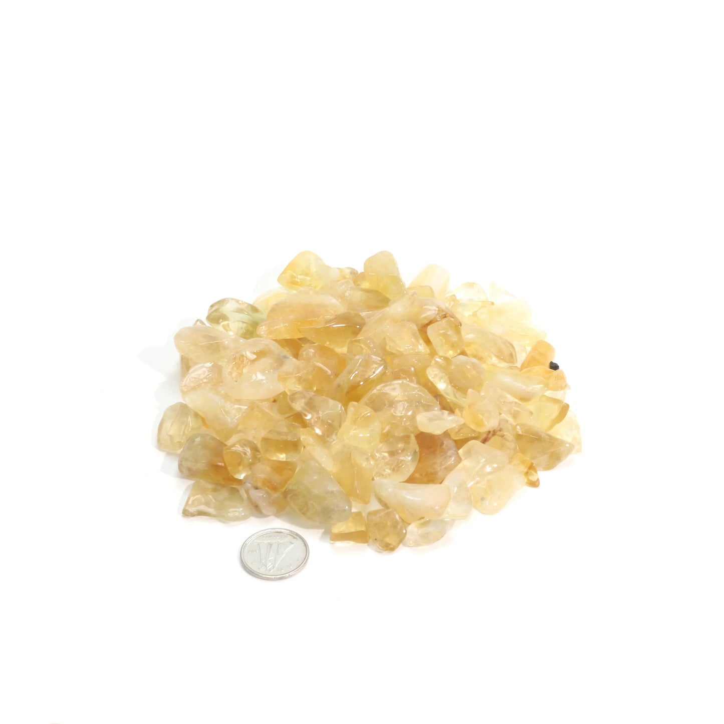 Golden citrine tumbled stones for abundance manifestation and solar plexus chakra healing