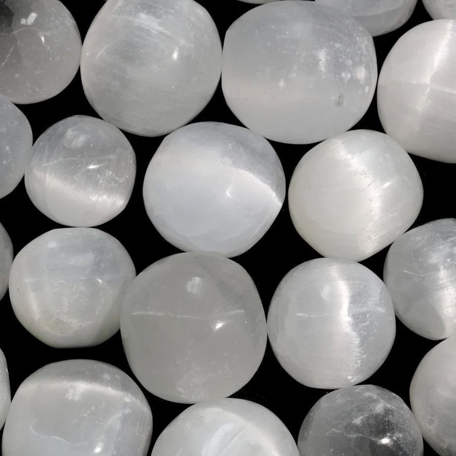 Hand-polished selenite healing crystals for aura cleansing and energy purification