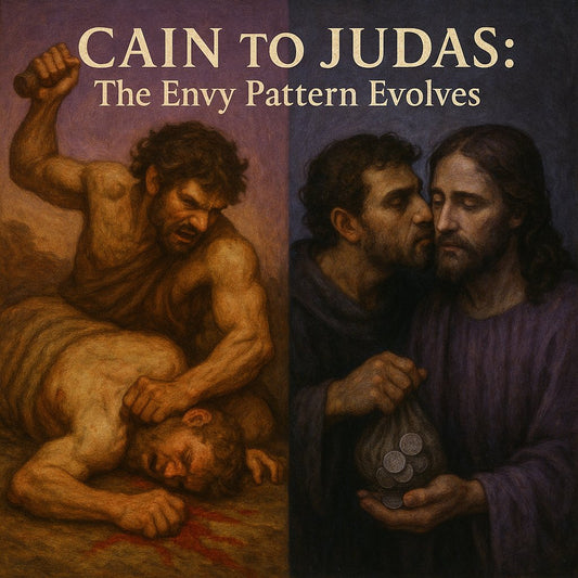Cain to Judas envy pattern evolution - from tribal murder to spiritual betrayal consciousness