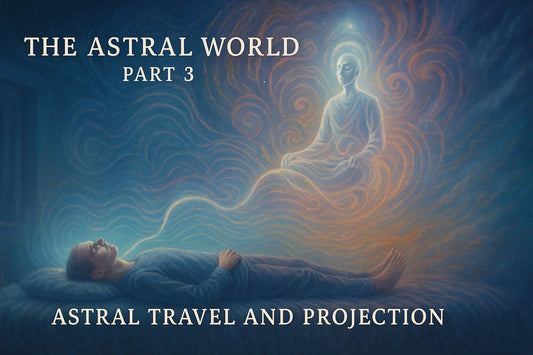 Astral projection and out-of-body experience visualization showing consciousness separating from the physical body