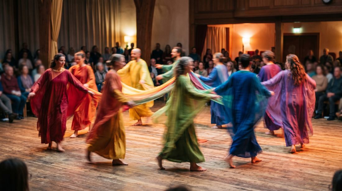 Flowing movement representing eurythmy artistic expression