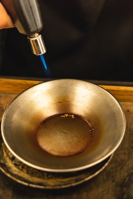 Gold being heated and transformed - the alchemical process of transmutation