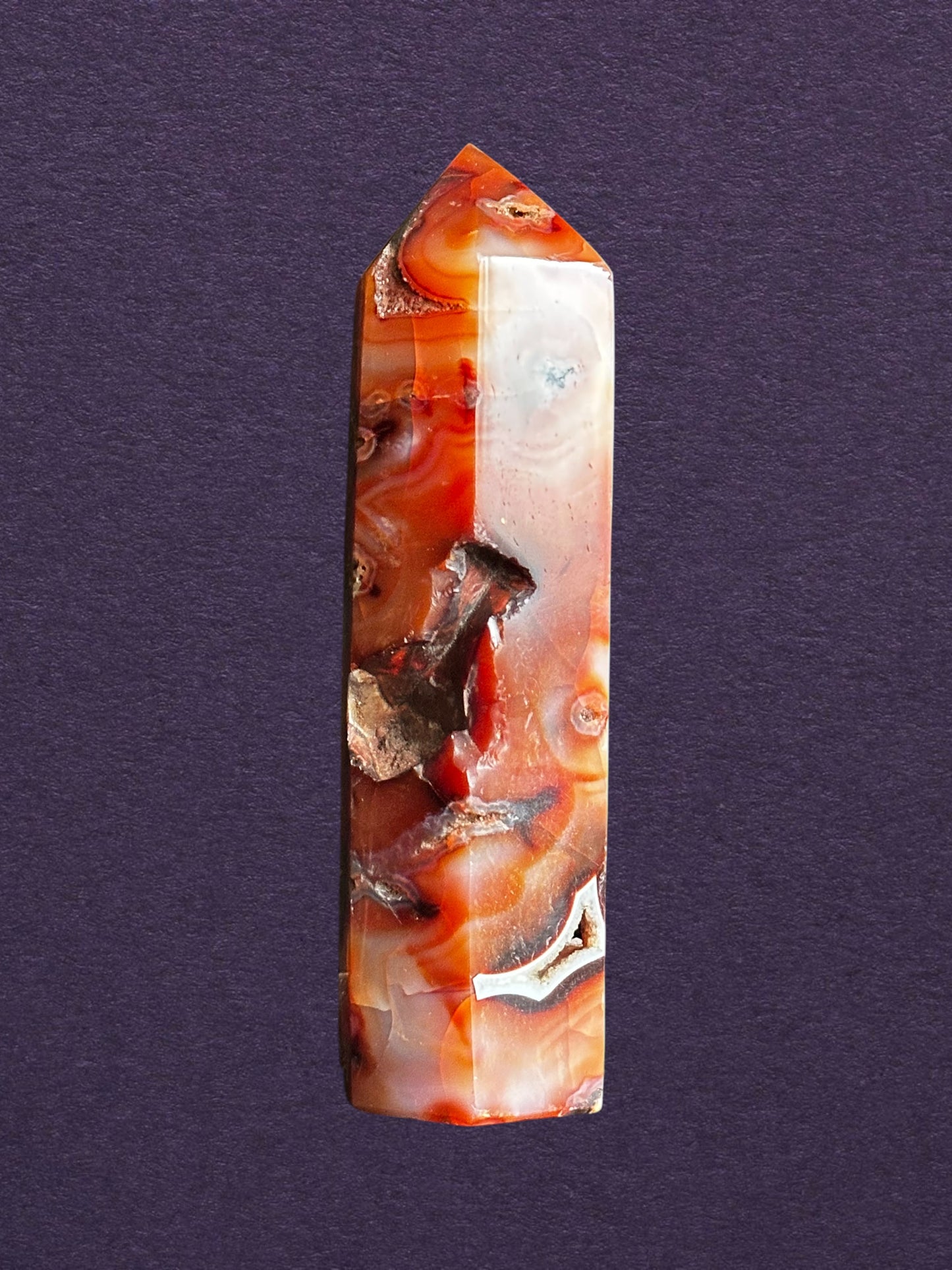 Carnelian Agate Tower 6" - Hand Selected Premium Obelisk Product Details - Consciousness Support
