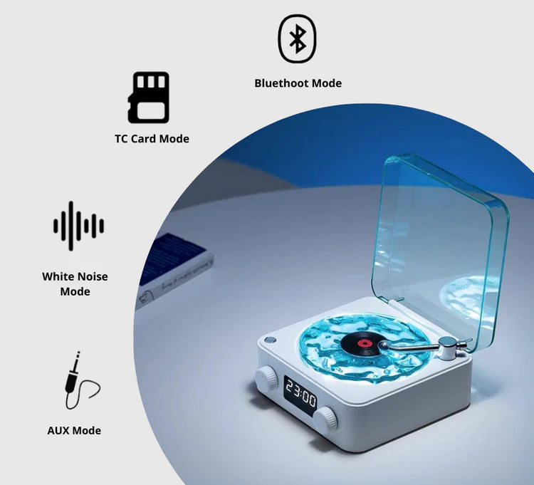 DreamWaveVinyl Bluetooth Speaker LED lights syncing