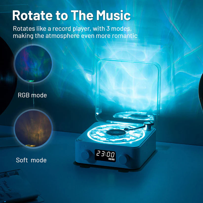 DreamWaveVinyl Bluetooth Speaker LED lights syncing