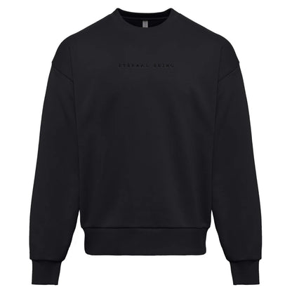 Eternal being Embroidered Sweatshirt Black Color | Tonal Embroidery | Esoteric Apparel | Thalira