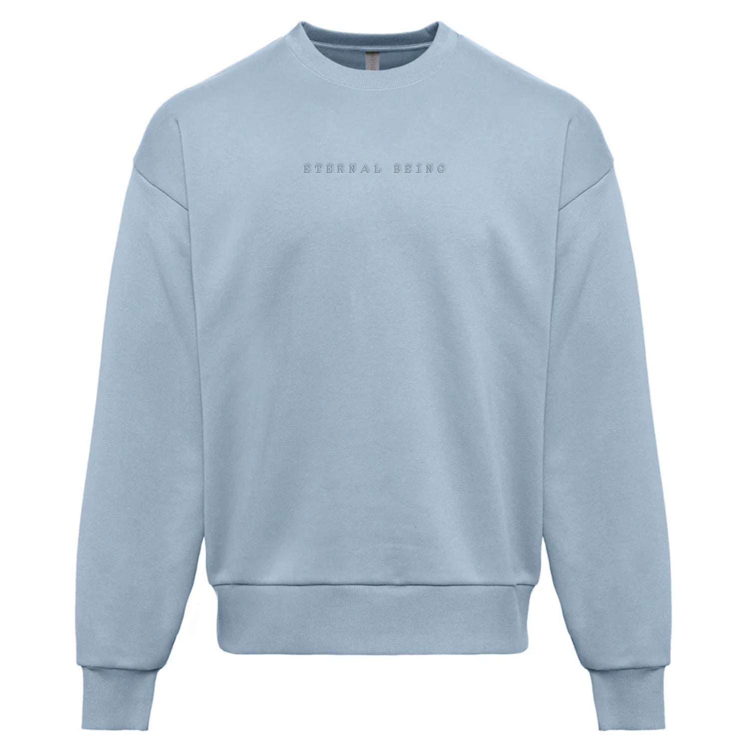 Eternal being Embroidered Sweatshirt Light Blue Color | Tonal Embroidery | Esoteric Apparel | Thalira