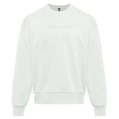 Eternal being Embroidered Sweatshirt White Color | Tonal Embroidery | Esoteric Apparel | Thalira