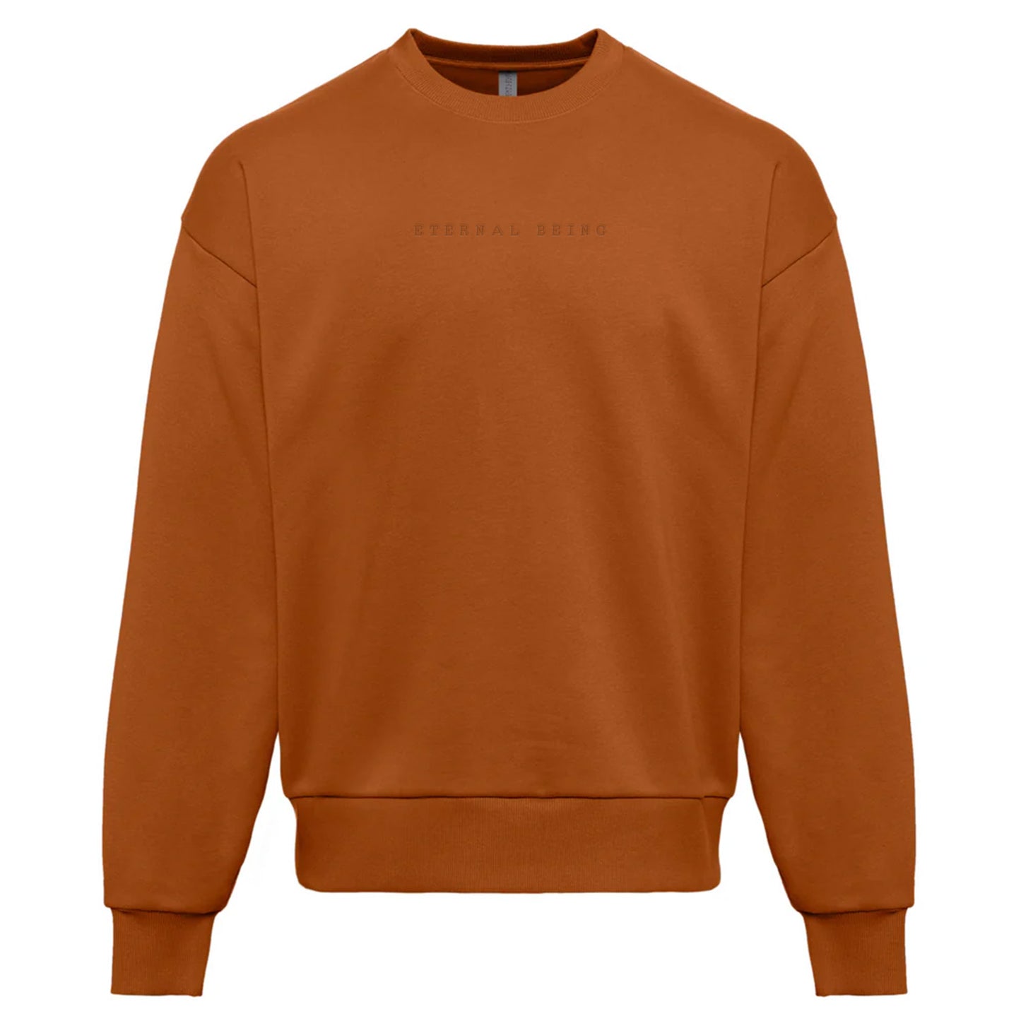 Eternal being Embroidered Sweatshirt Burnt Orange Color | Tonal Embroidery | Esoteric Apparel | Thalira