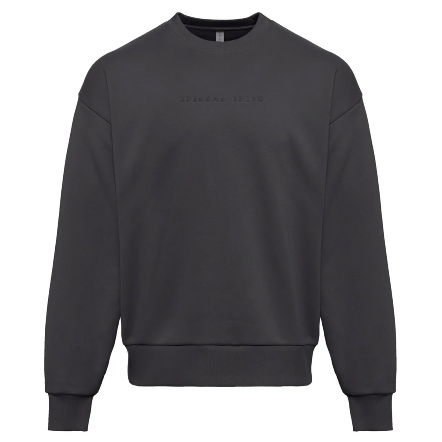 Eternal being Embroidered Sweatshirt Graphite Color | Tonal Embroidery | Esoteric Apparel | Thalira