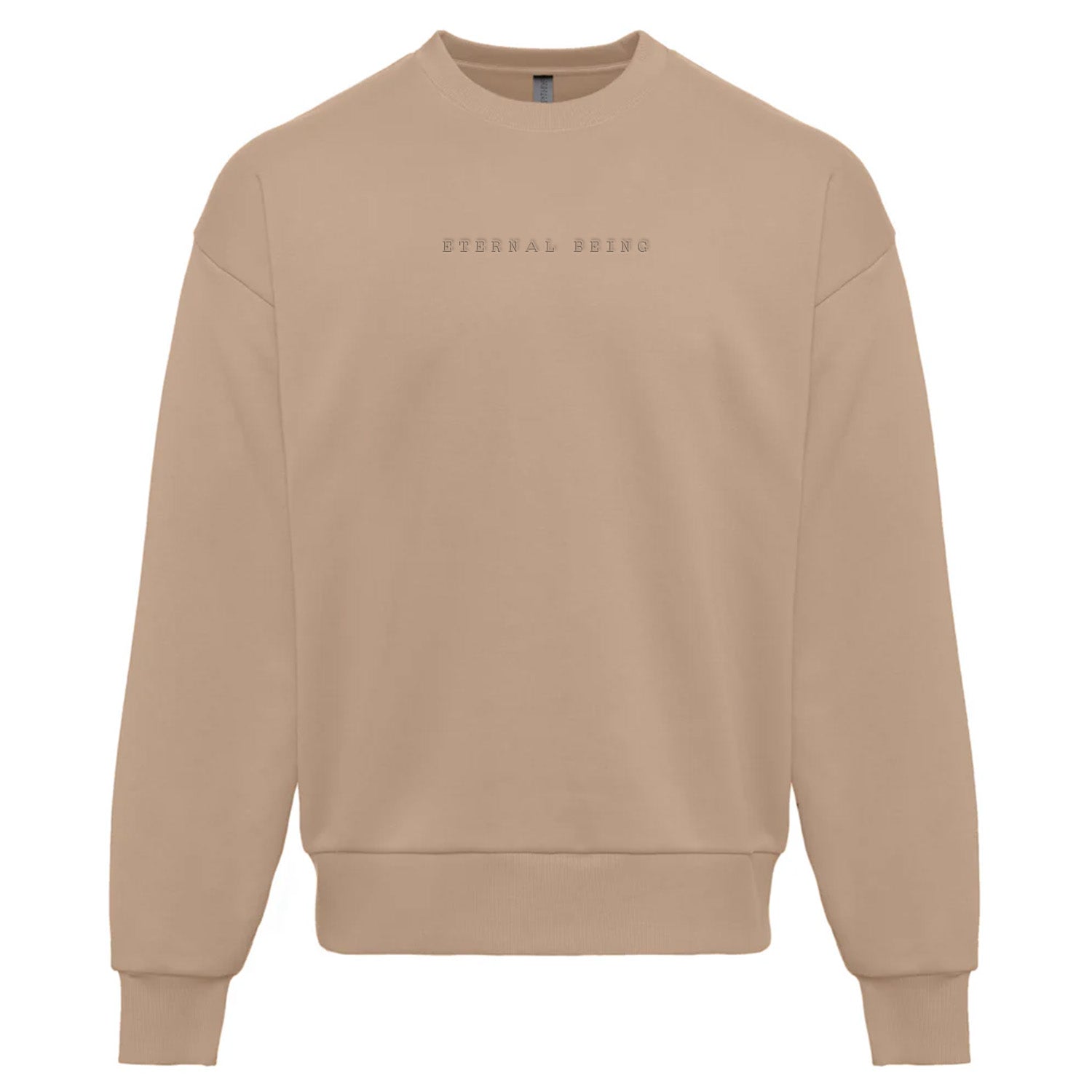 Eternal being Embroidered Sweatshirt Tan Color | Tonal Embroidery | Esoteric Apparel | Thalira