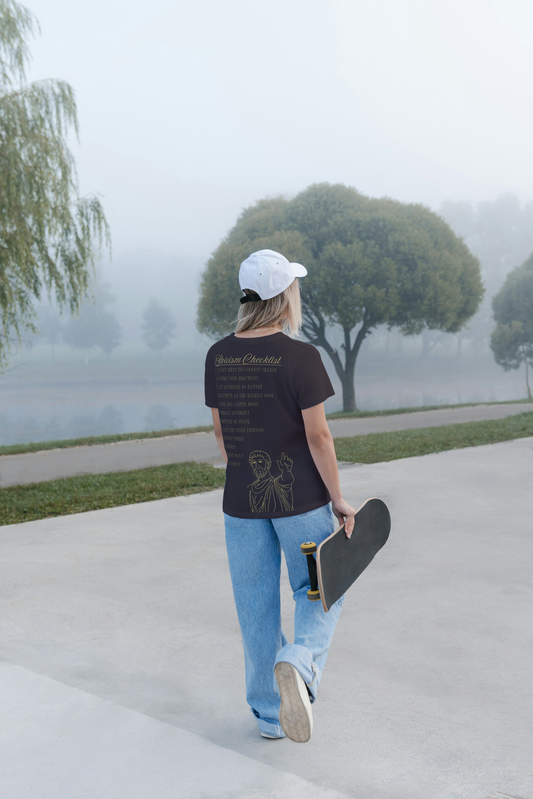 Woman Wearing Stoic Soul Vintage Tee | Thalira | Stoicism Tshirt