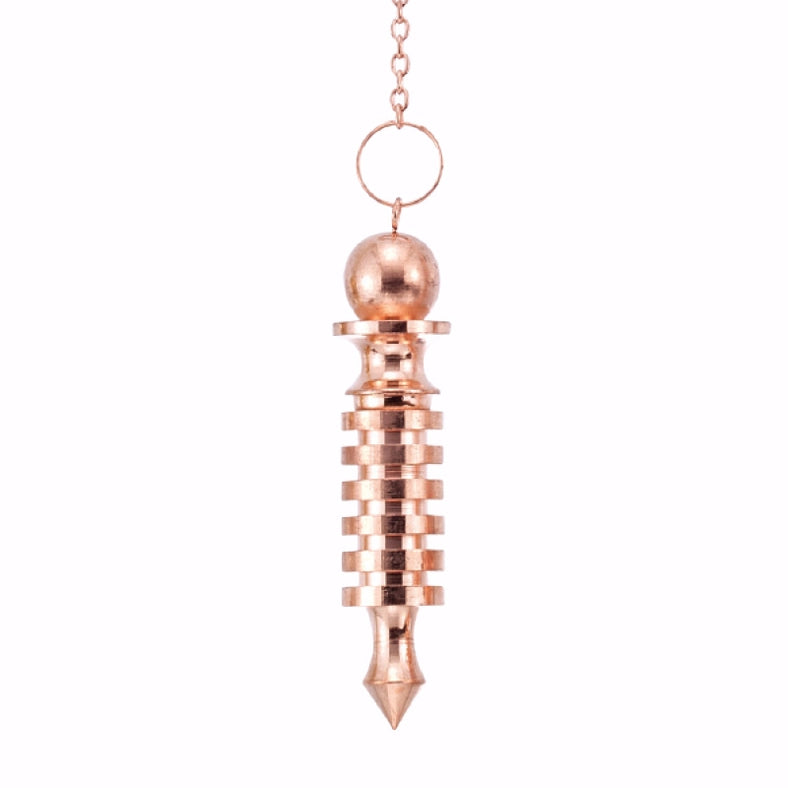 Pure copper 9-plate chambered dowsing pendulum classical conductive form