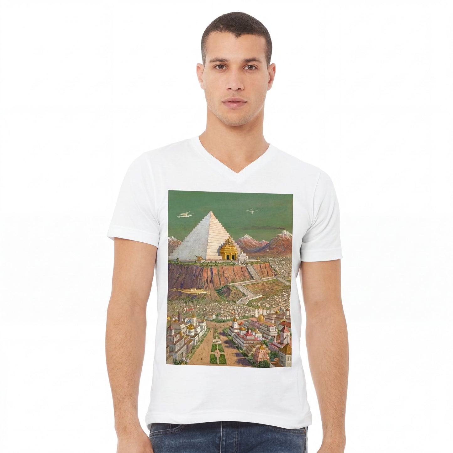 Atlantean Temple T-Shirt - J.A. Knapp Ancient Civilization Art - Thalira
