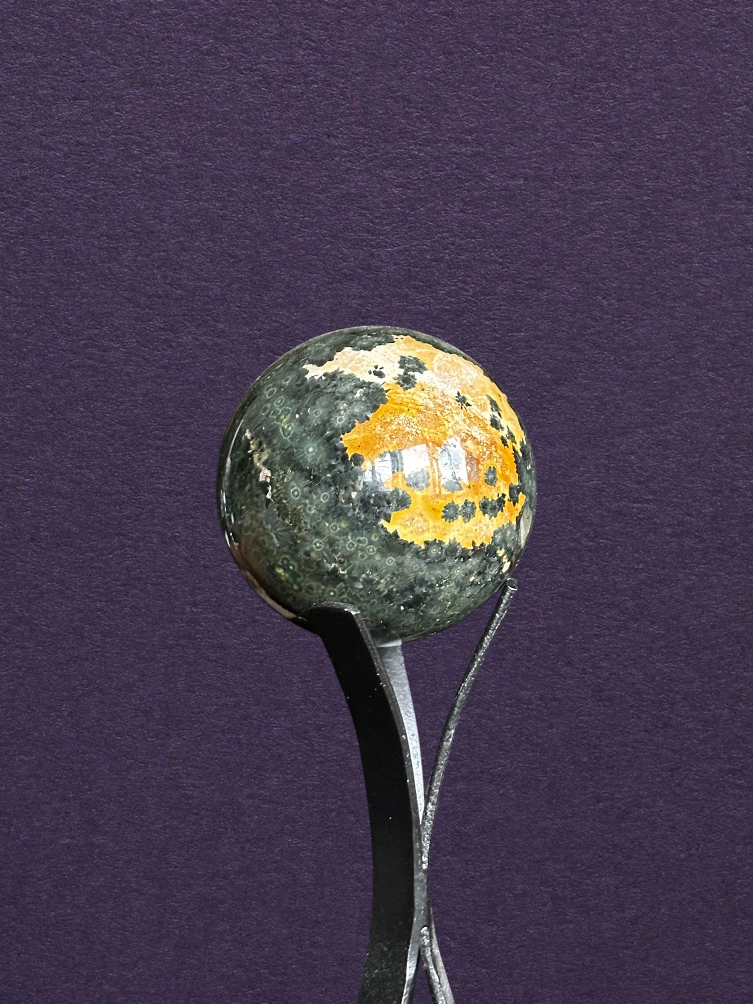 Ocean Jasper Sphere with Stand - Hand Selected Premium Crystal - Premium Quality from Thalira