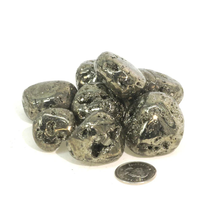 Pyrite Geode Tumbled Stone - Abundance & Protection Crystal