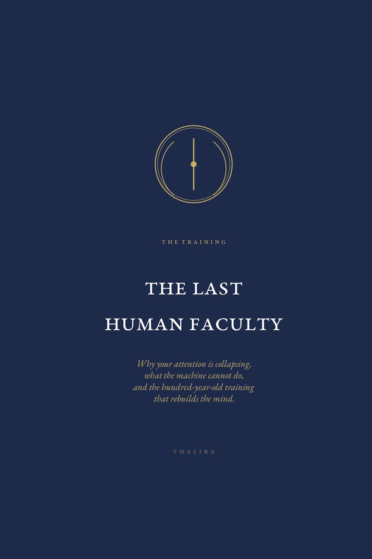 The Last Human Faculty, dark cover with the Thalira emblem